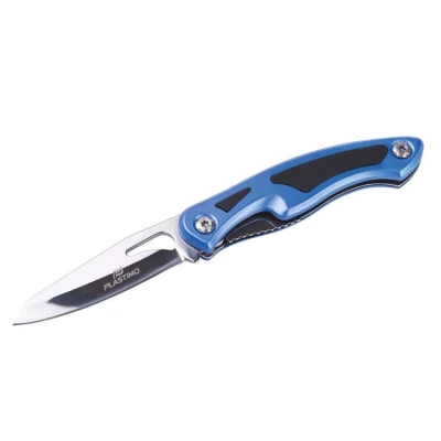 Couteau démanilleur pliant Safe Blue, lame inox et manche antidérapant par Plastimo - Plastimo