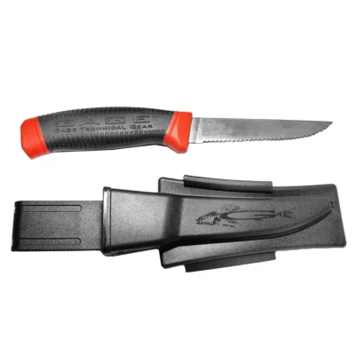 Couteau Grundens Gage, lame dentelée en acier inoxydable 440 - Grundéns