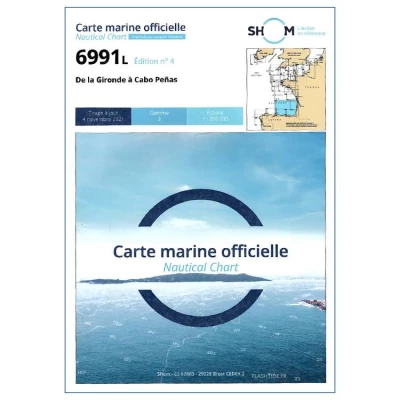Carte marine 6991L du Shom - De la Gironde à Cabo Peñas - Shom