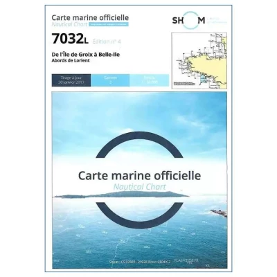 Carte marine 7032L du Shom - De l'Île de Groix à Belle-Île - Abords de Lorient - Shom