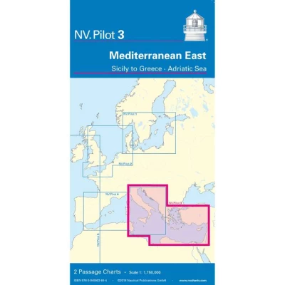 Carte marine NV Pilot 3 - Méditerranée Est - De la Sicile à la Grèce, Adriatique - NV Chart