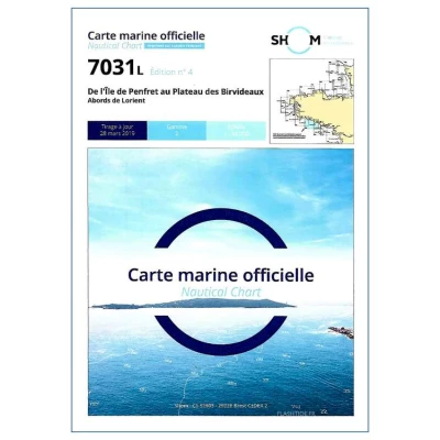 Carte marine 7031L du Shom - De l'Île de Penfret au Plateau des Birvideaux - Abords de Lorient - Shom