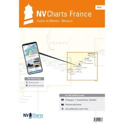 Carte marine NV Atlas France - FR10 - De Toulon à Menton, Monaco - NV Chart