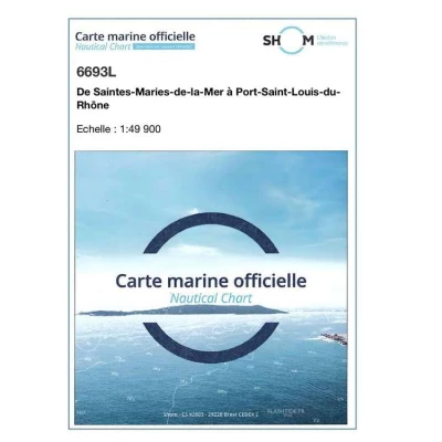 Carte marine 6693L du Shom - De Saintes-Maries-de-la-Mer à Port-Saint-Louis-du-Rhône - Shom