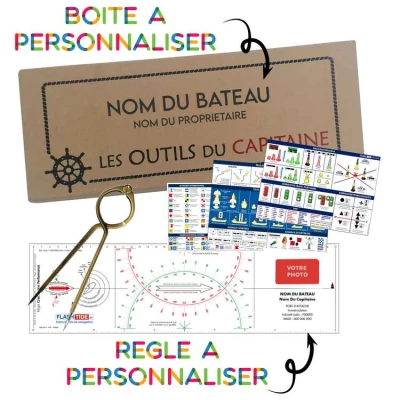 Coffret Les outils du capitaine avec règle Cras, Compas et RIPAM adhésifs - FlashTide