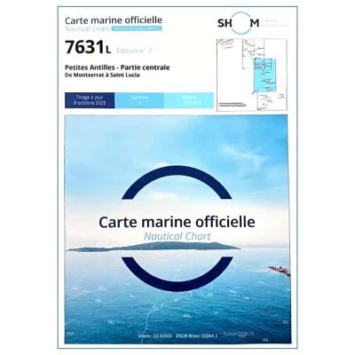 Carte marine 7631L du Shom - Petites Antilles - Partie centrale - De Montserrat à Saint Lucia - Shom
