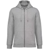 Couleur : Gris Sweat-shirt à capuche zippé écoresponsable par Native Spirit, Gris chiné - Taille XXS