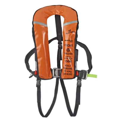 Gilet Gonflable Solas Austral 180N Automatique UML avec harnais et double sous-cutale par Plastimo, Orange - Plastimo