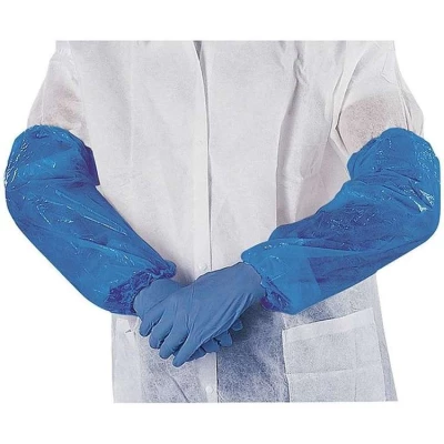 Lot de 100 Manchettes jetables poissonnier en polyéthylène par Delta Plus, Bleu - Delta Plus